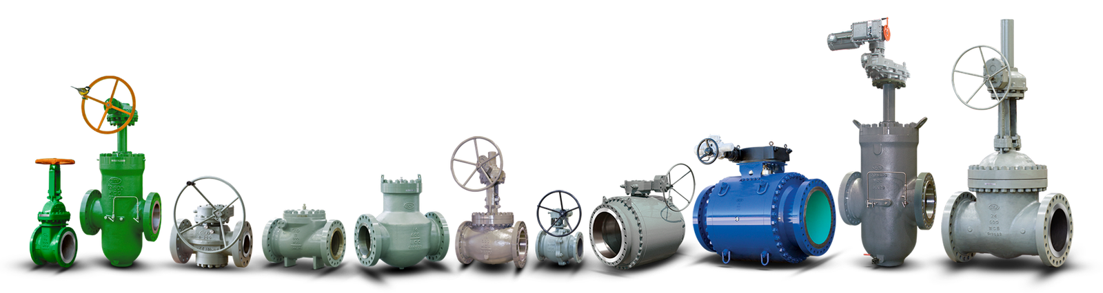 Produtos de Válvulas Industriais 1 Gama de produtos de válvulas industriais incluindo válvulas esfera, gaveta e de linha