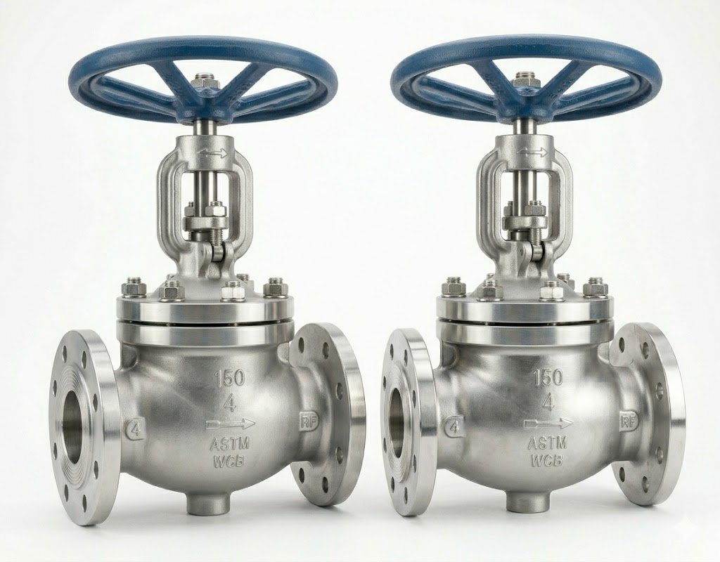 Stainless steel globe valves for corrosive chemical media