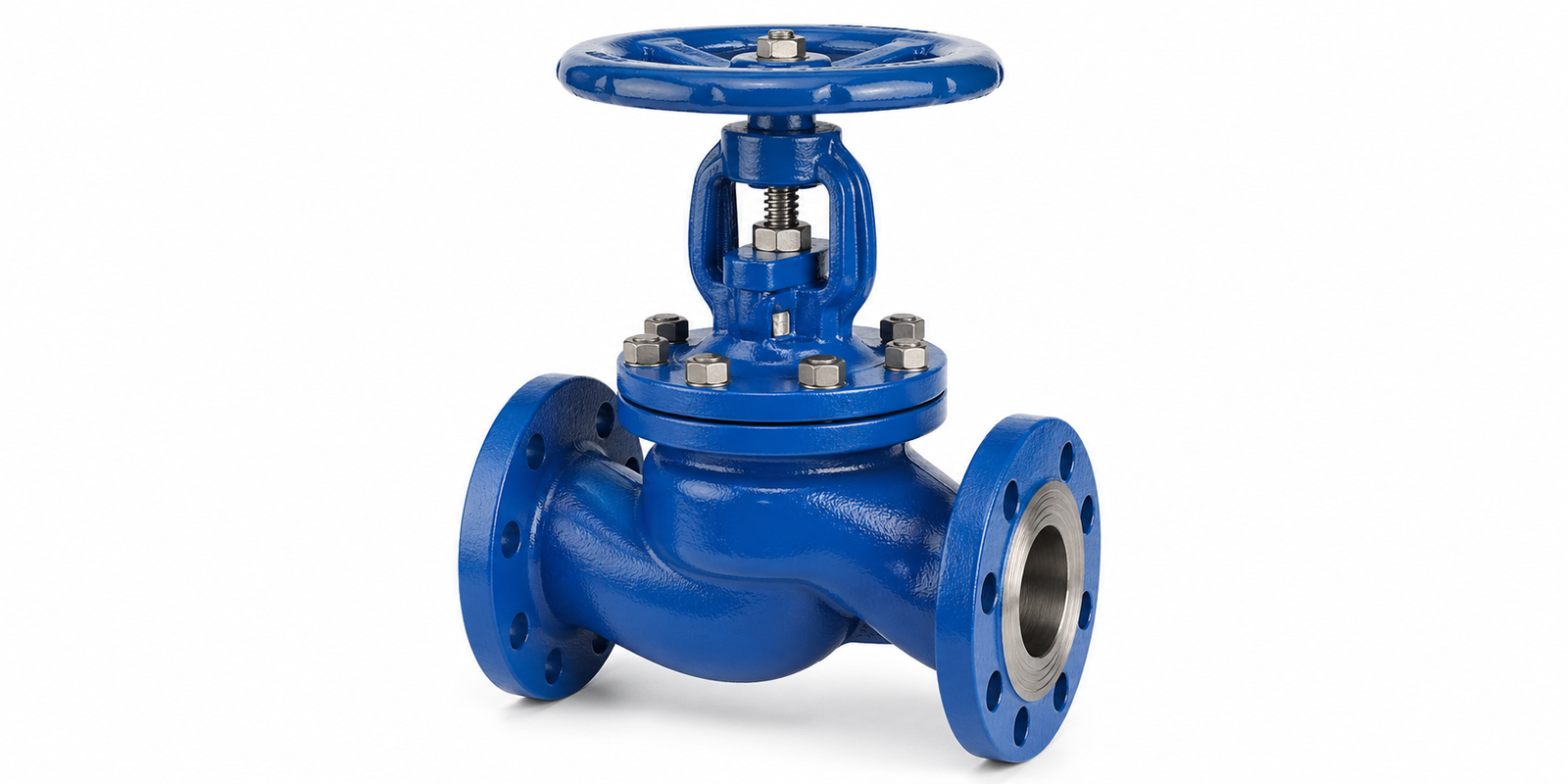 Flanged globe valve for industrial steam and process pipelines
