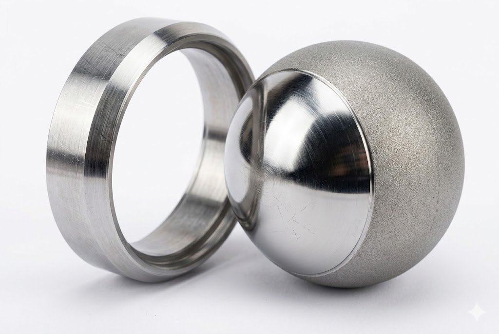 Hard coated ball and seat for metal seated ball valve