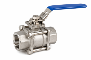 2-PC floating ball valve with blue lever handle