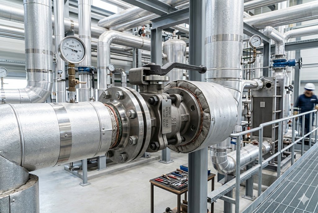 Metal seated ball valve for high temperature service