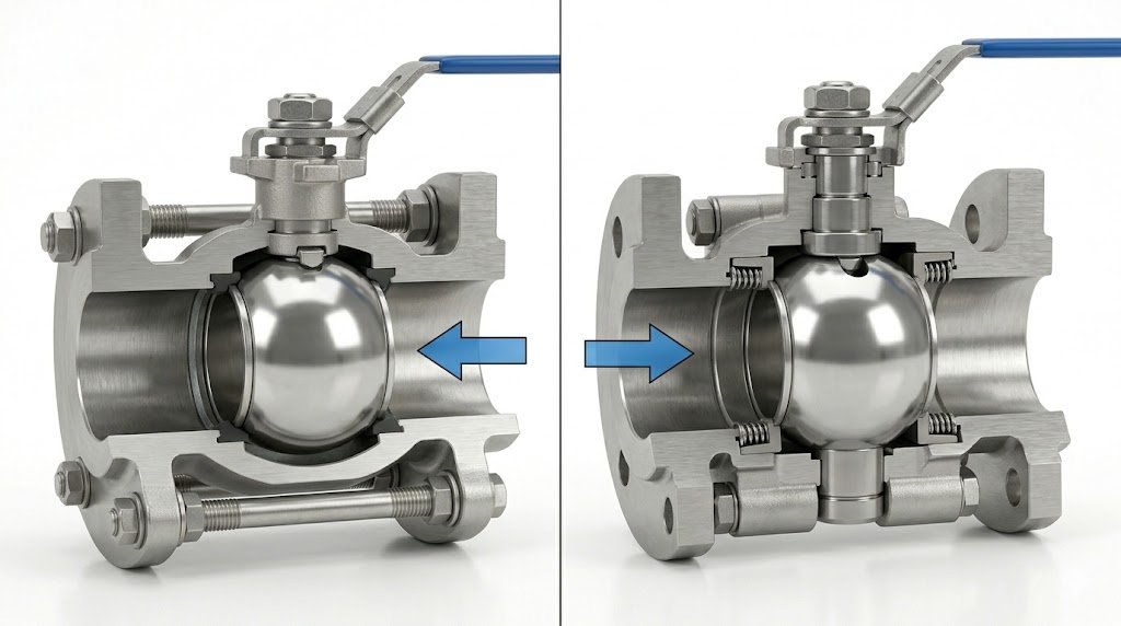 floating ball valve vs trunnion mounted ball valve for high pressure selection