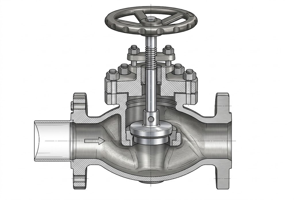 forged steel globe valve cutaway