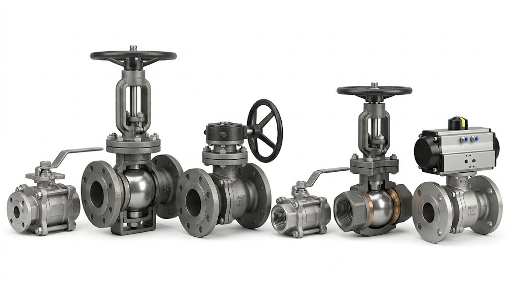 Industrial ball valve selection by service condition pressure temperature media and end connection