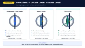 Conceptual geometry of concentric, double-offset and triple-offset butterfly valves
