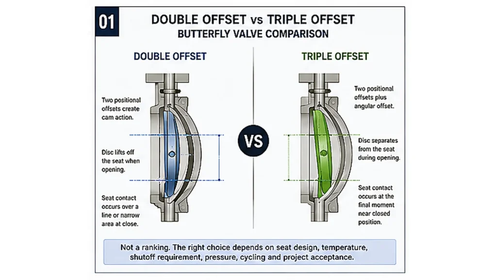 Double Offset vs Triple Offset Butterfly Valve: How to Select 11 Conceptual sealing geometry of double offset and triple offset butterfly valves