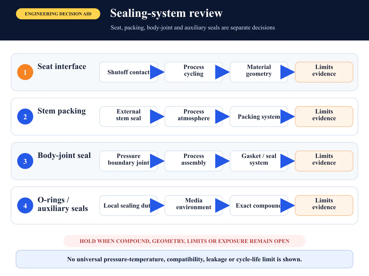 Ball valve seat packing body seal and O-ring review as separate material decisions