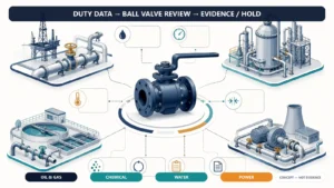 Industrial Ball Valve application review linking service data to oil and gas chemical water and power duties
