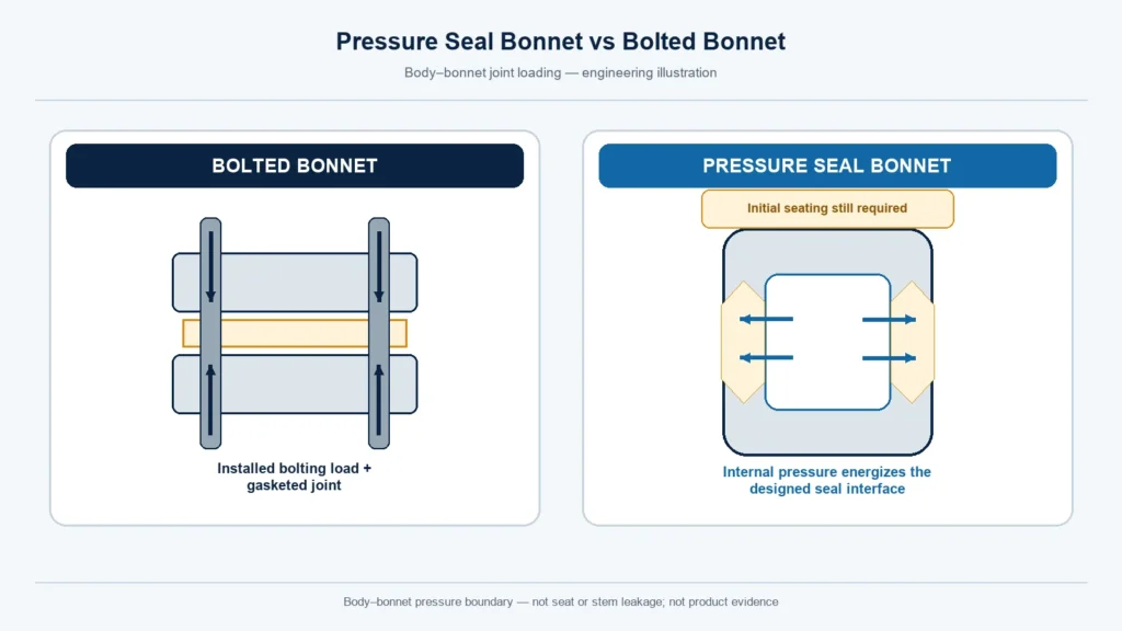 Engineering comparison of bolted bonnet gasket loading and pressure seal bonnet self-energizing joint loading