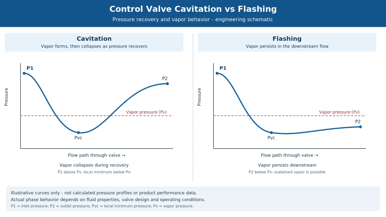 Control Valve Cavitation vs Flashing: Pressure Recovery, Damage Patterns, Sizing and Mitigation 1 control valve cavitation vs flashing pressure recovery