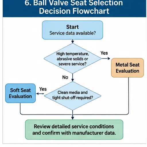 Soft seated vs metal seated ball valve selection decision flowchart