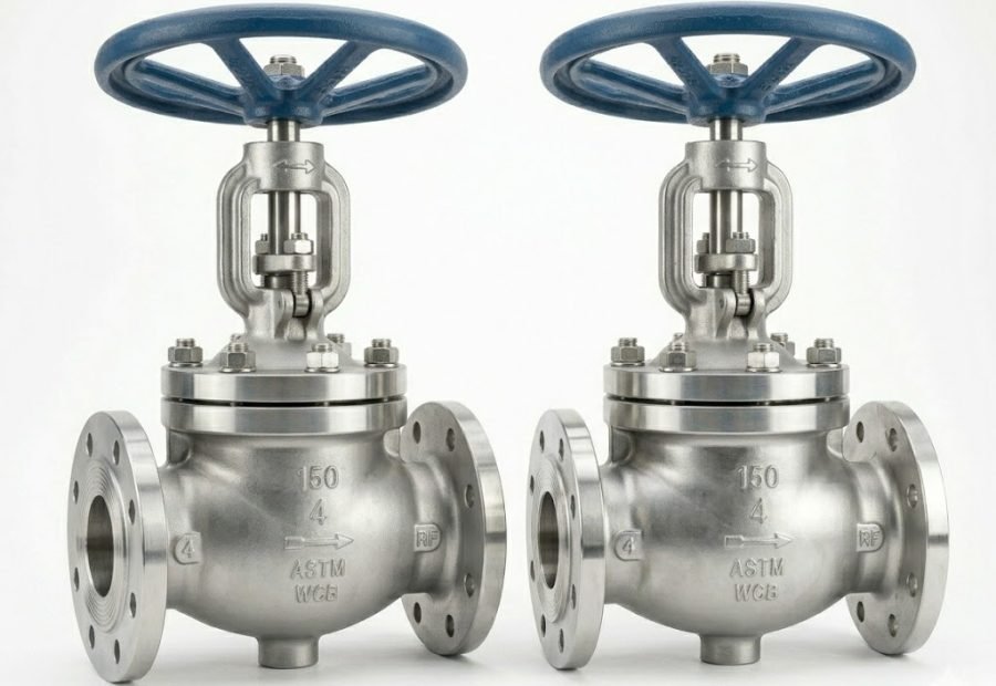Stainless steel globe valves for corrosive chemical media